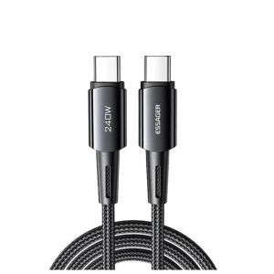 Essager Sunset Type C til Type C 240W USB kabel – 1 meter – mørk grå